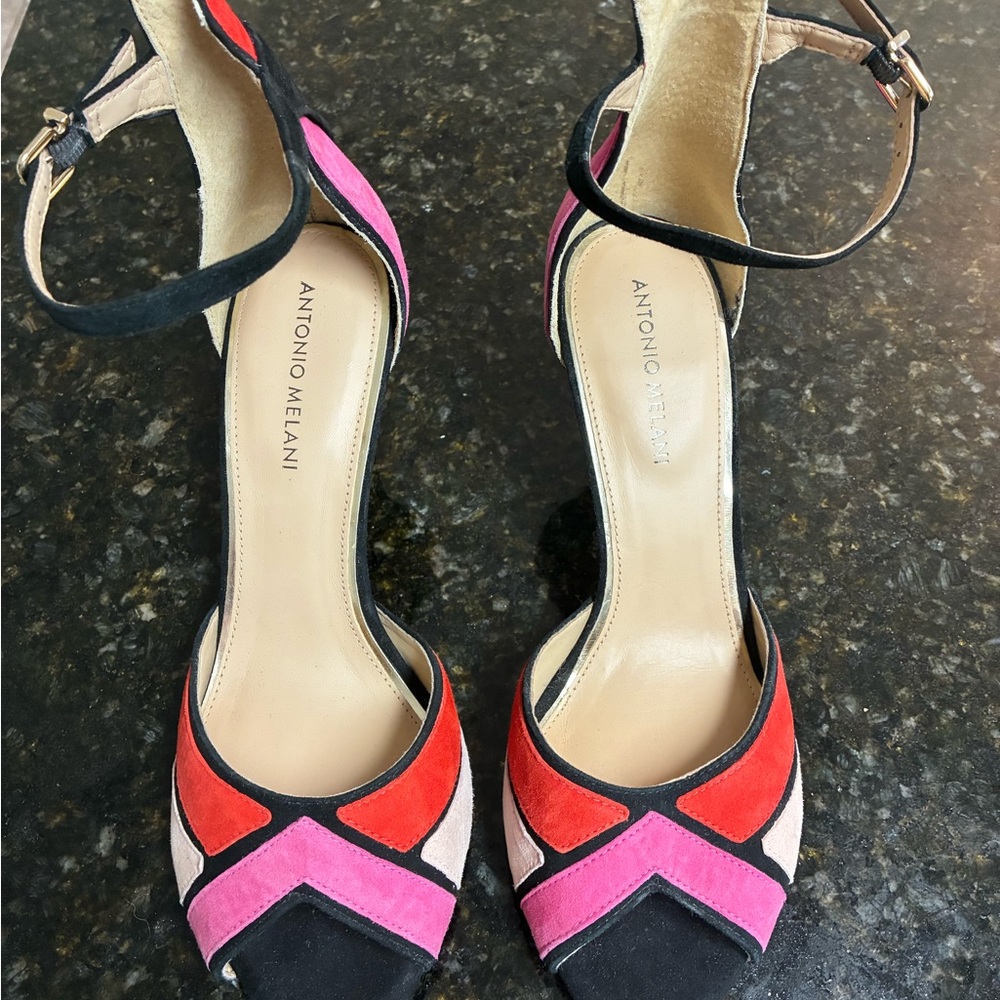 Antonio Melani Colorblock Suede Heels – Size 10